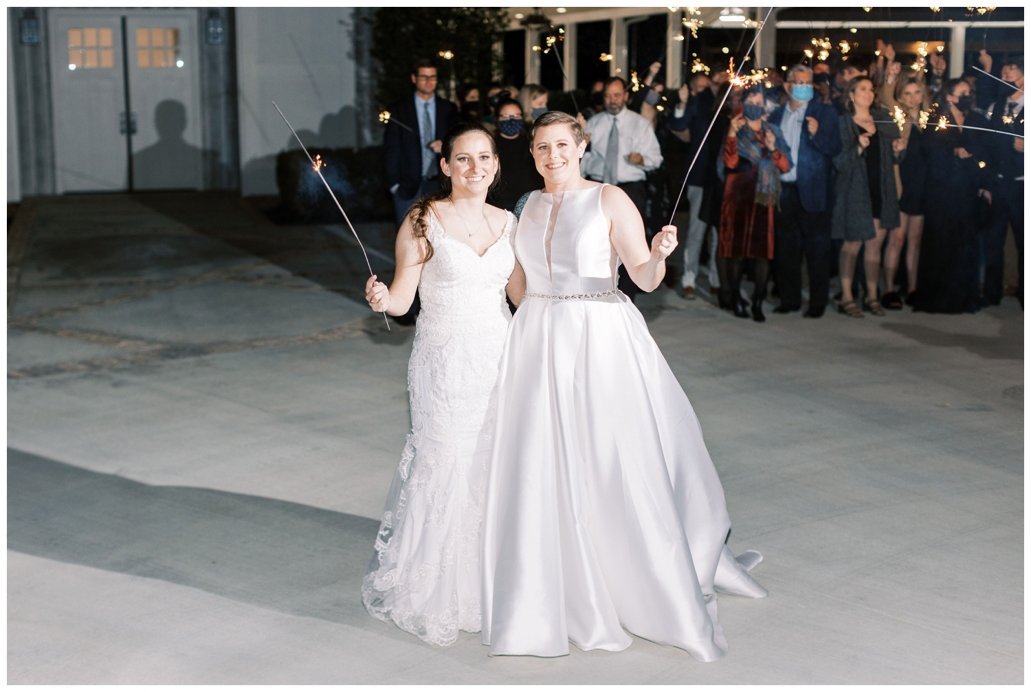 brides during sparkler exit