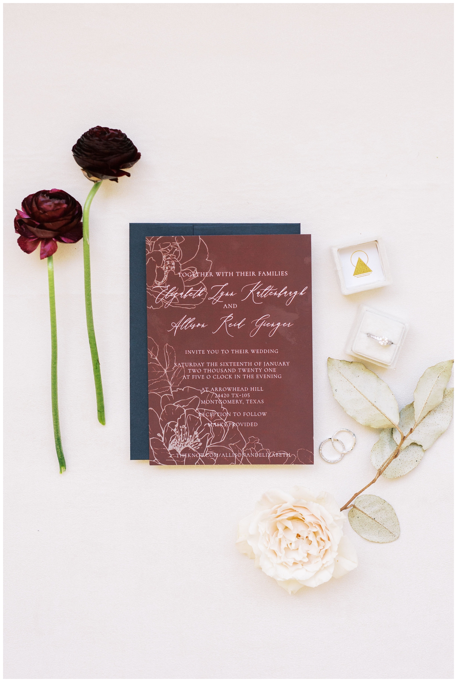 burgundy wedding invitation suite