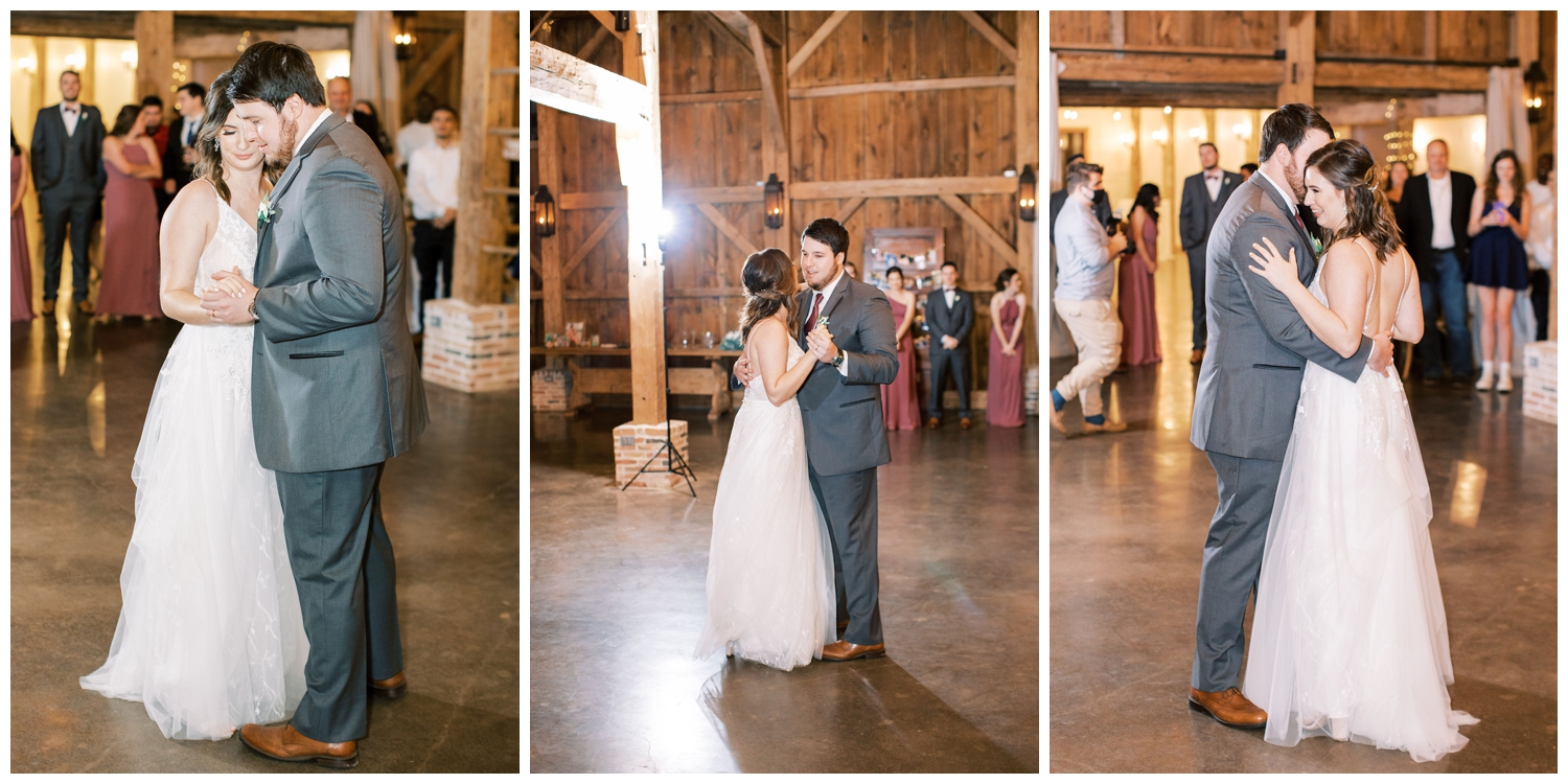 bride and groom first dance at Beckendorff Farms wedding