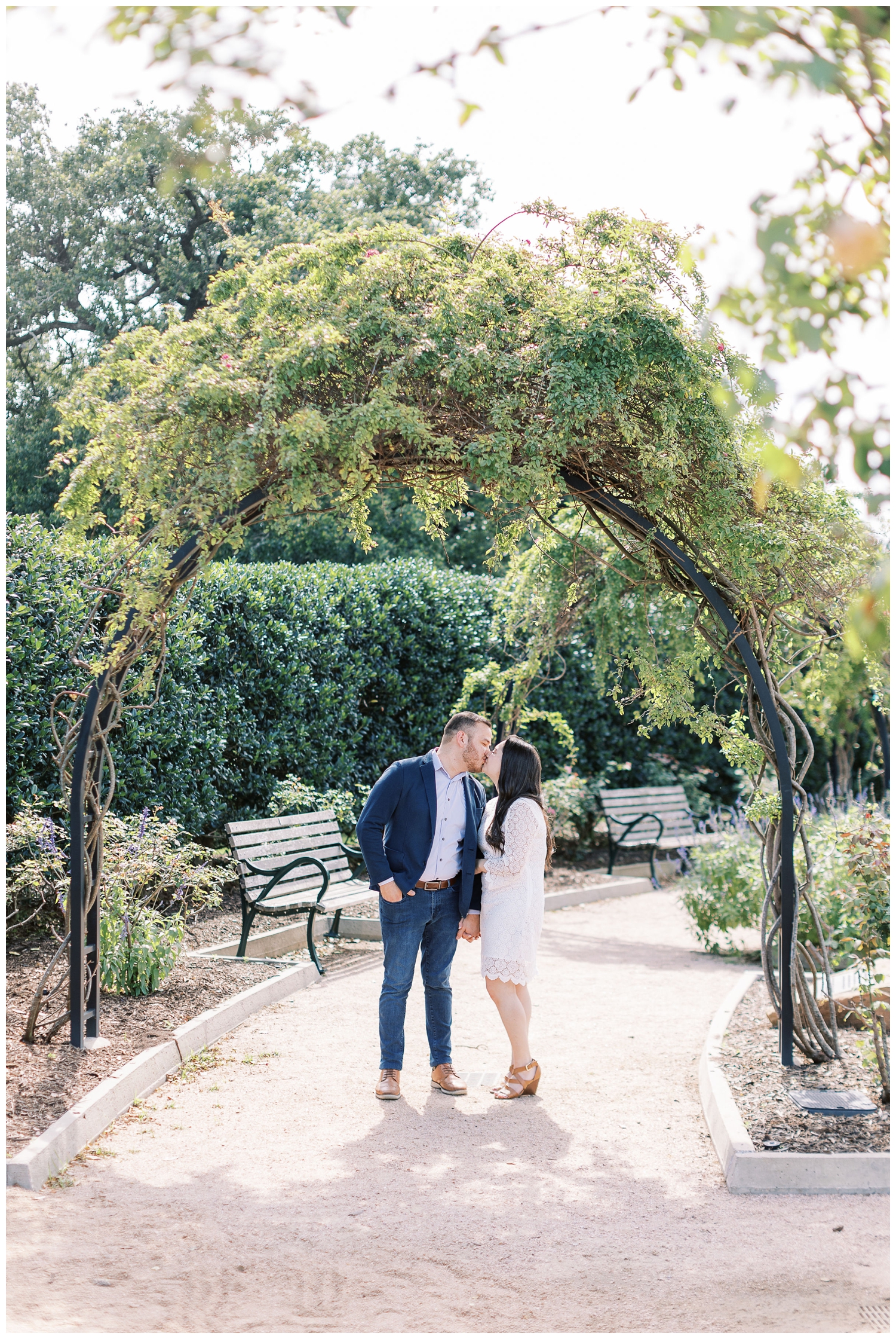 McGovern Centennial Gardens engagement couple kissing