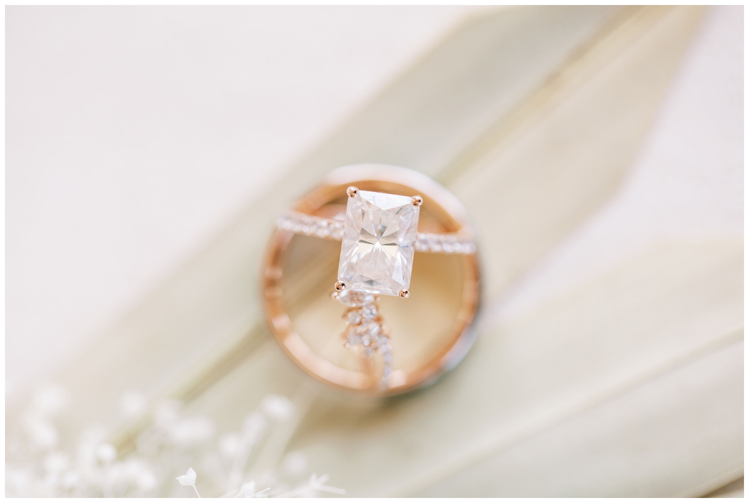 close up diamond wedding ring