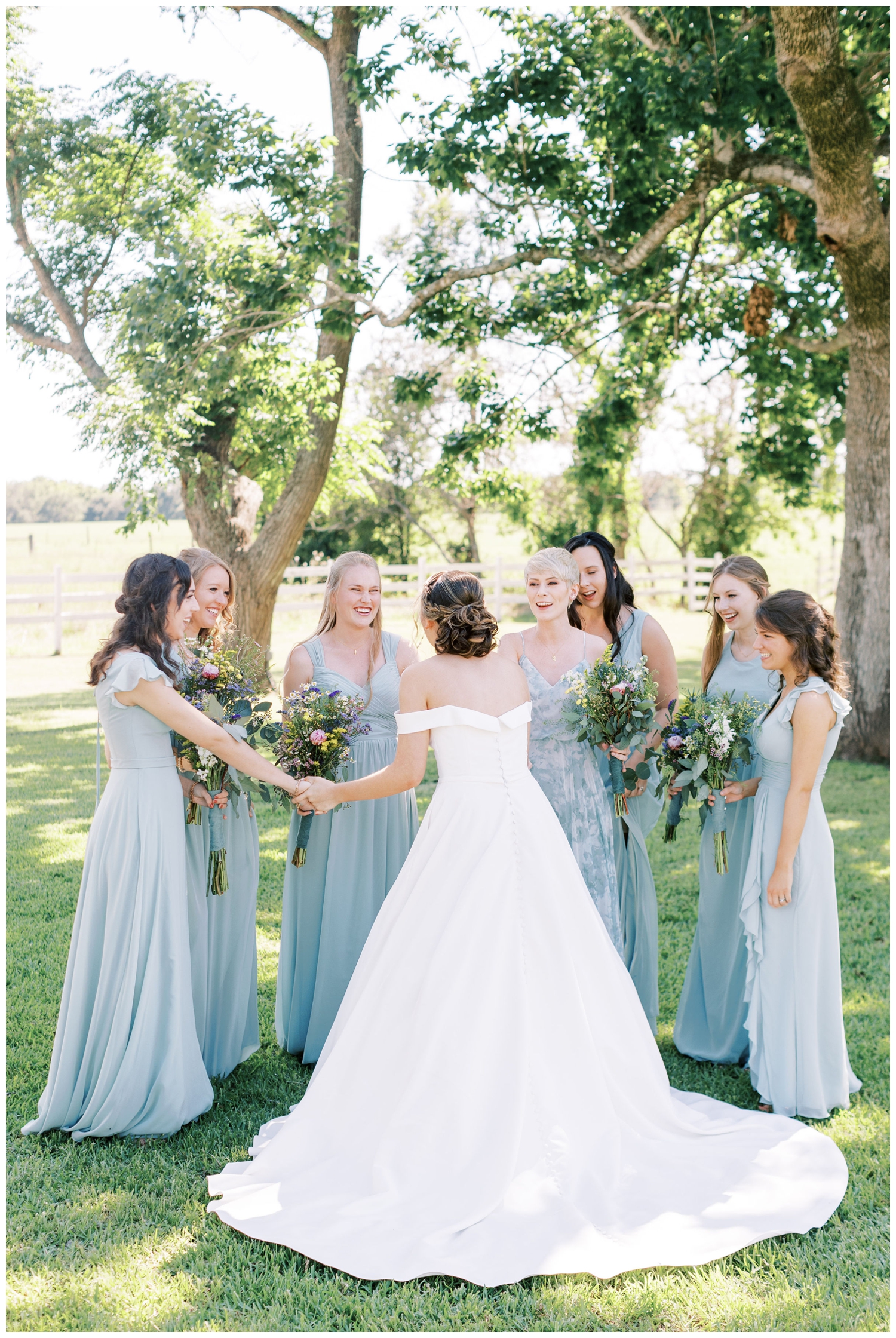 Bride reveal with bridesmaid first look
