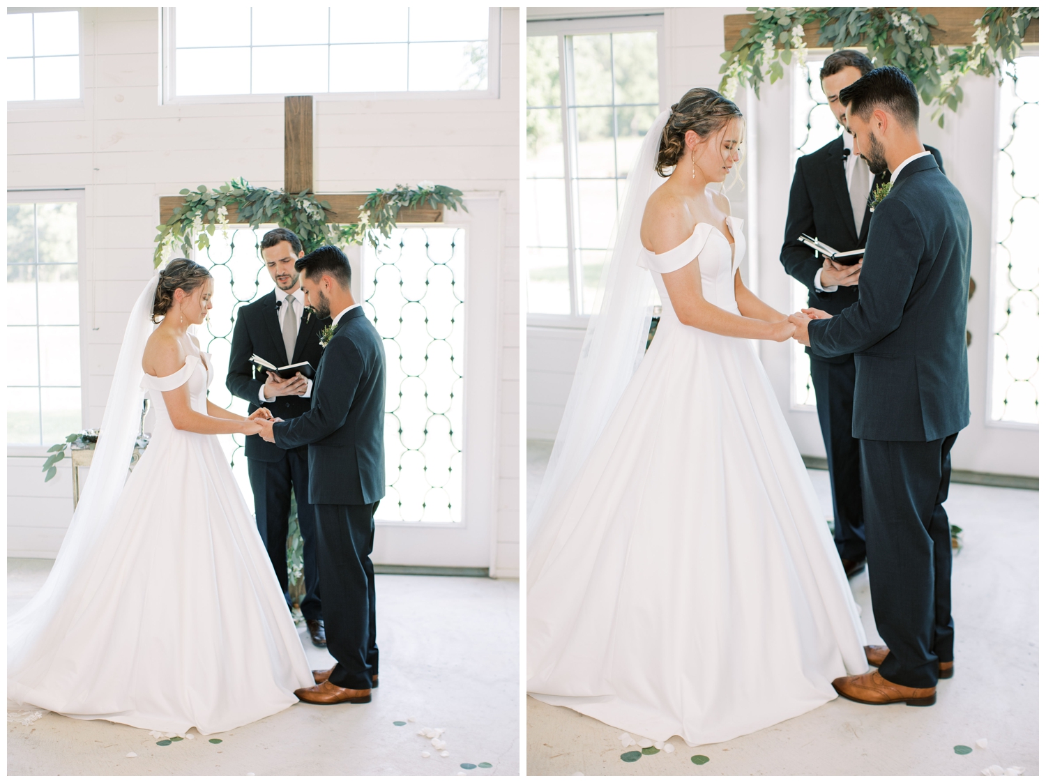 bride and groom vow exchange