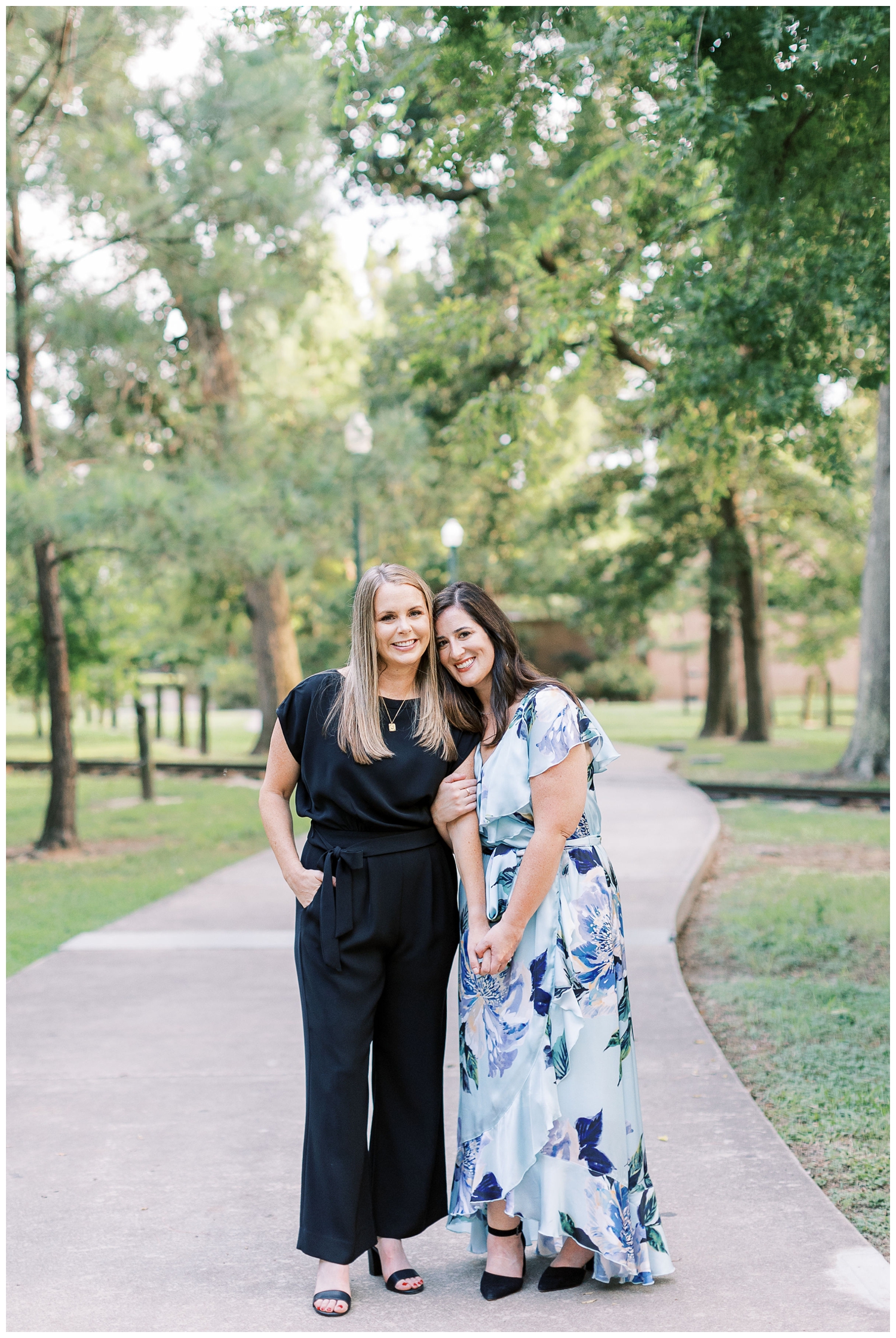 Houston engagement session inside Hermann Park with same sex couple