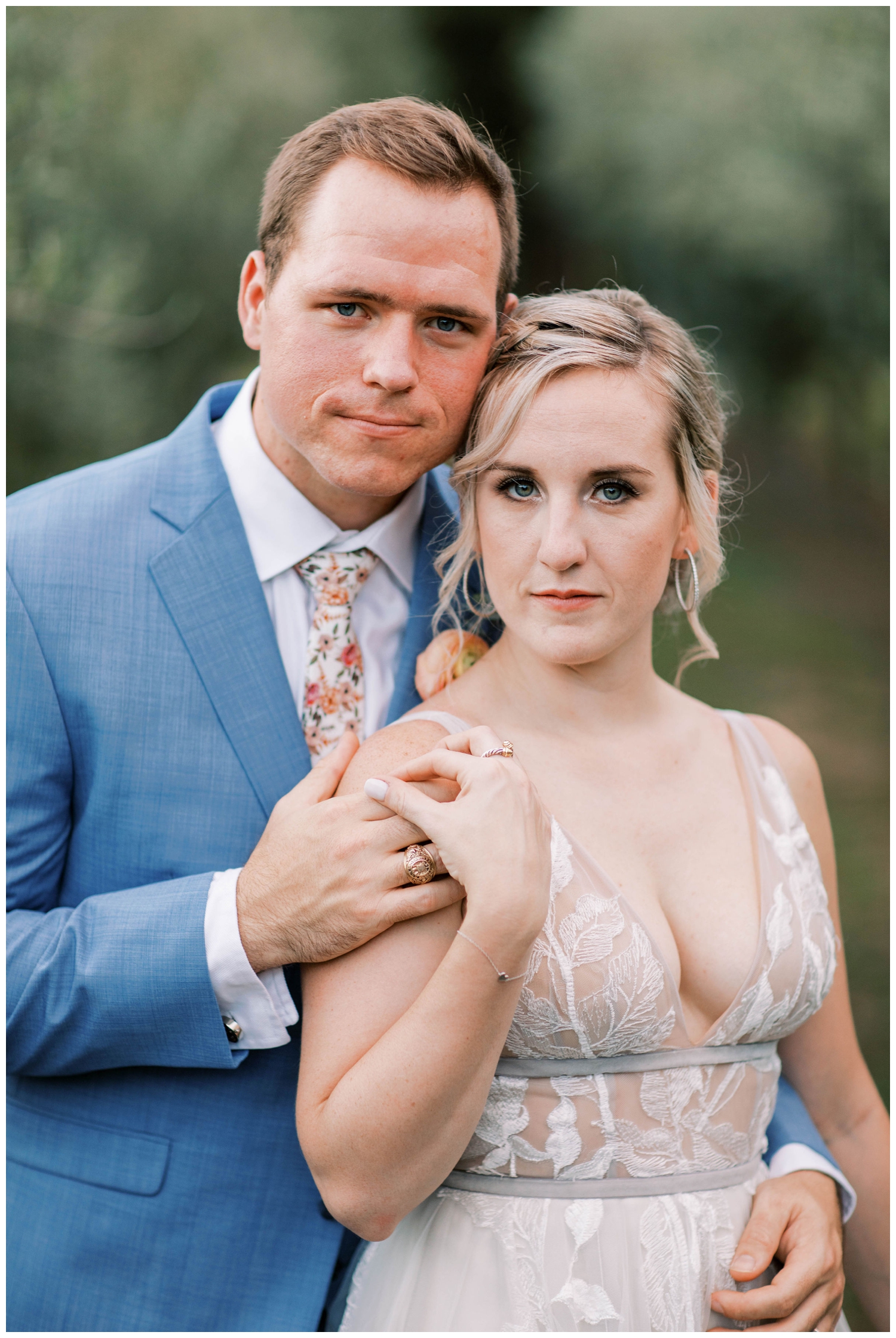 bride and groom serious pose at The Annex Wedding venue in Houston
