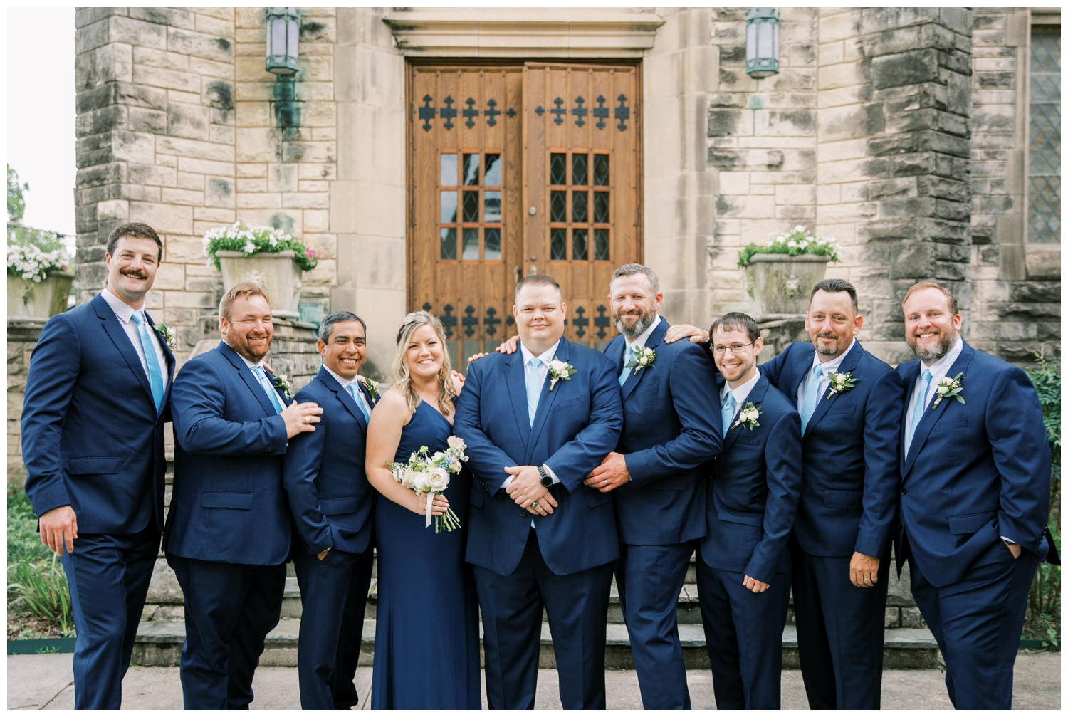 groom with his groomsmen at St. Marks United Methodist Church for Majestic Metro Wedding