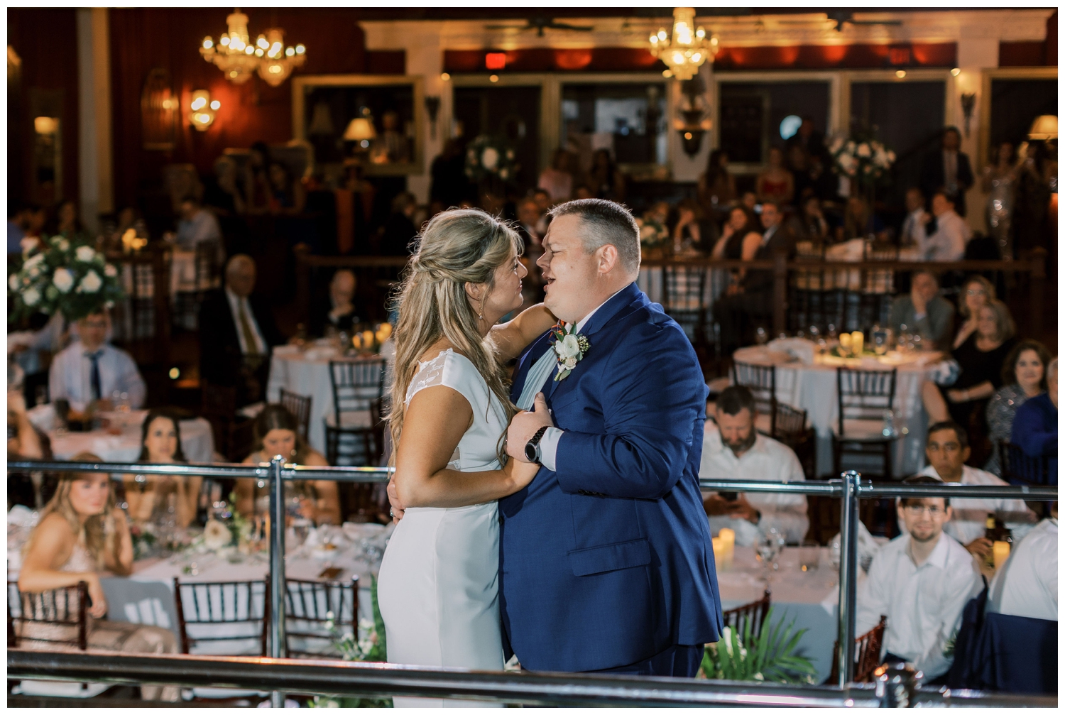 first dance bride and groom reception inside Majestic Metro Wedding