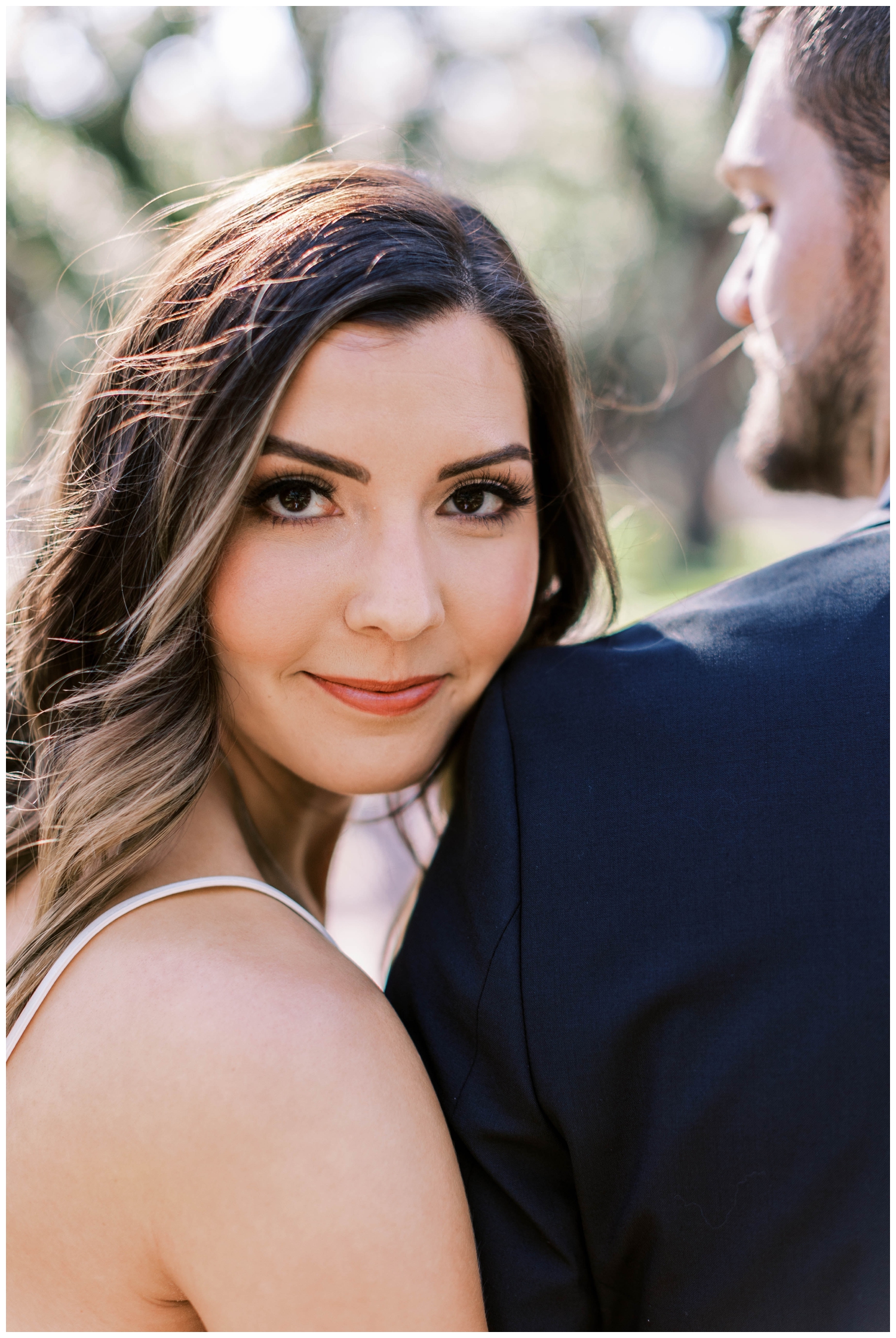 bride staring at camera for Galveston Wedding Photographer