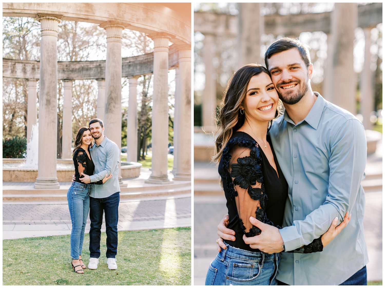 engaged couple embracing for Galveston Wedding Photographer engagement session