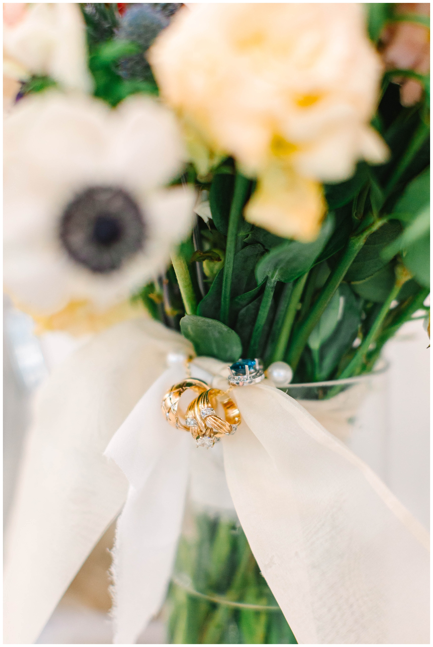 detailed image of bouquet with earrings