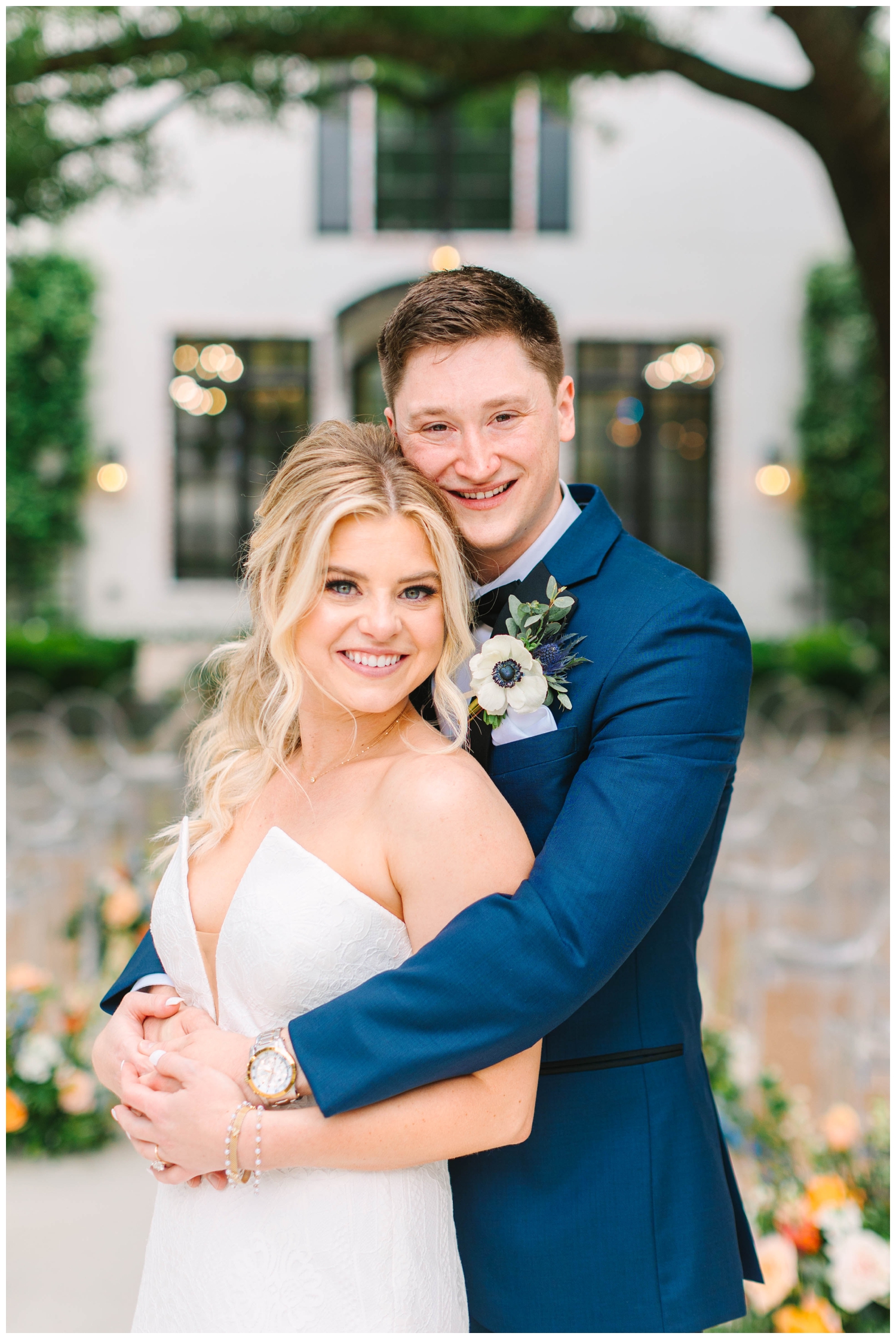 bride and groom portrait smiling at camera for Aly Matei Photography Woodlands Texas