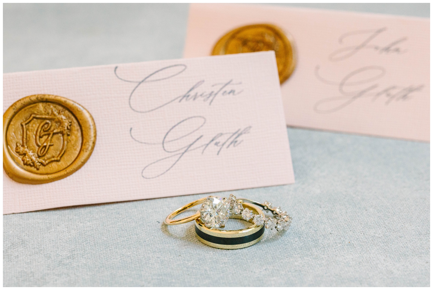 detailed ring shot with place card