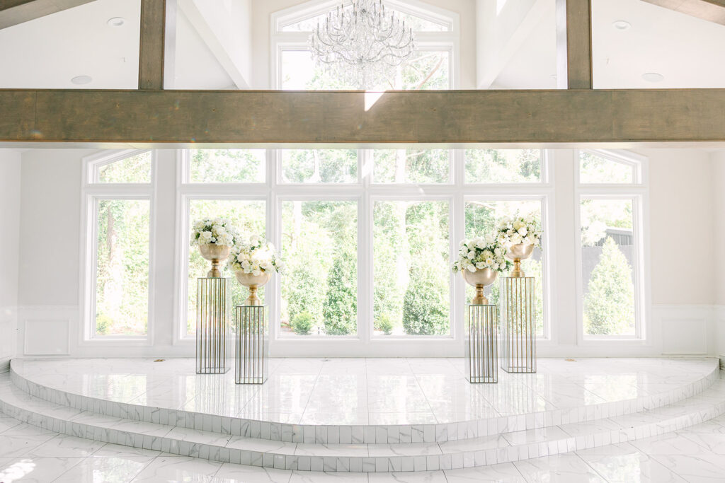 Elegant and classic wedding ceremony décor and details from Sandlewood Manor wedding