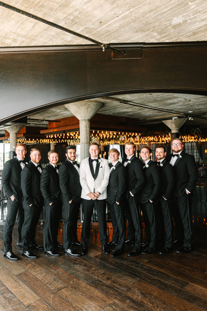Groom and groomsmen photos at The Astorian in Houston