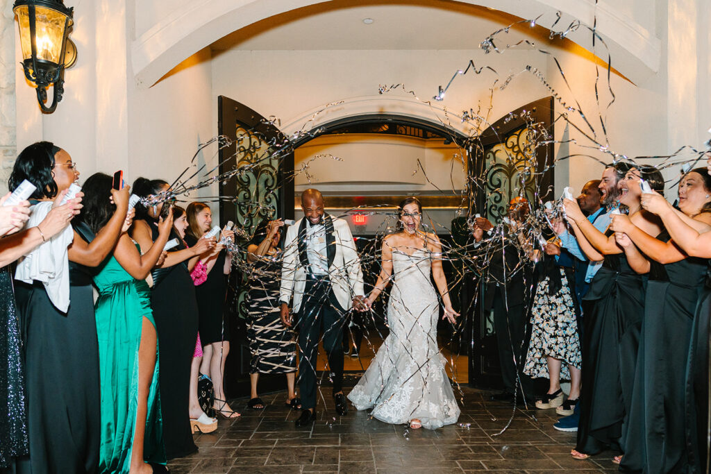 Bride and grooms wedding exit