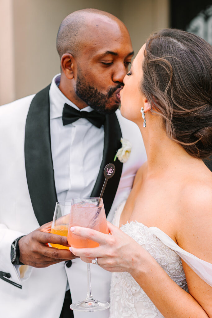 Bride and groom portraits from a classic black tie wedding in Texas