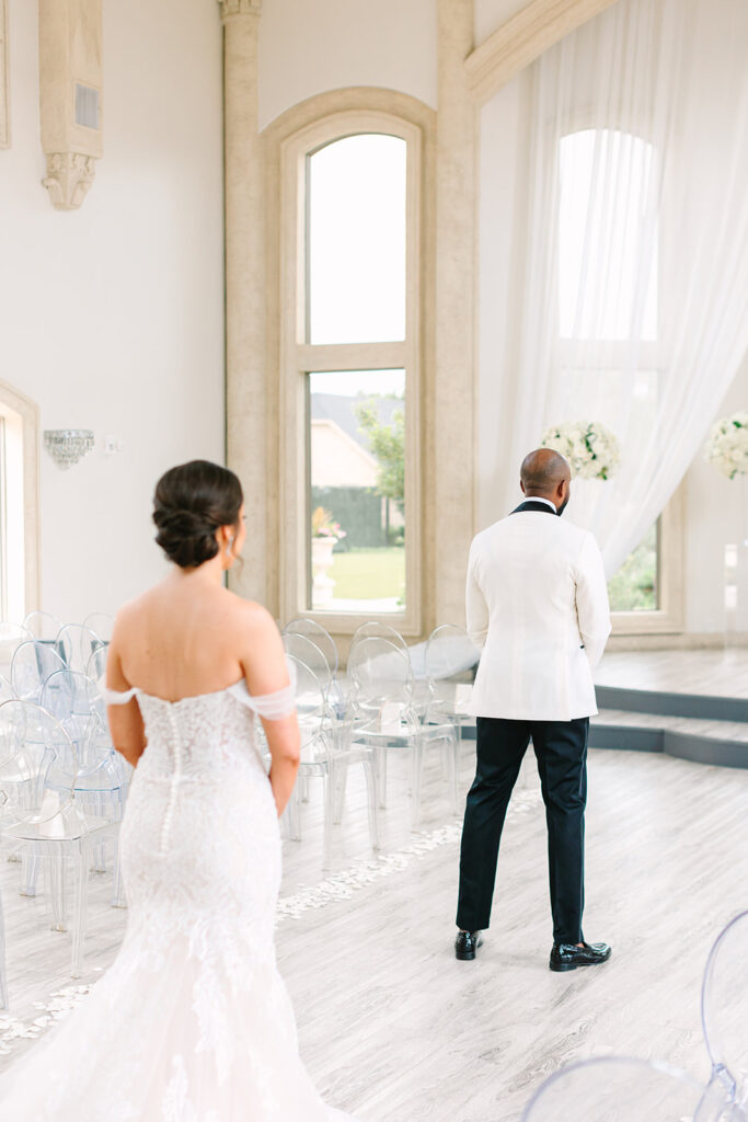 Bride and grooms first looks from wedding in Texas - Captured by Aly Matei - Texas Wedding Photographer