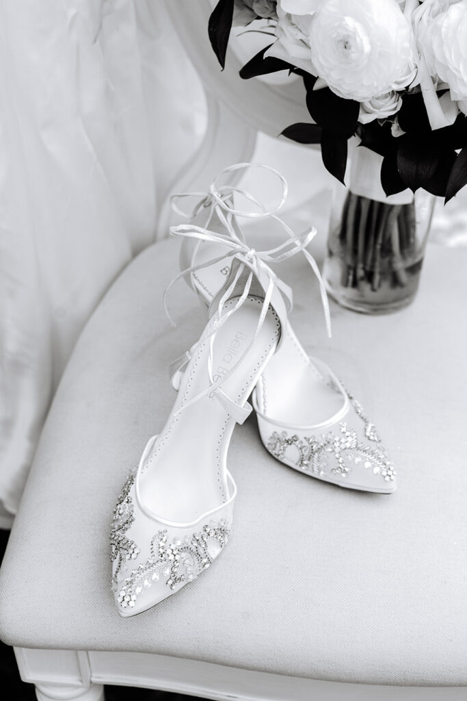 Wedding shoes and bouquet 
