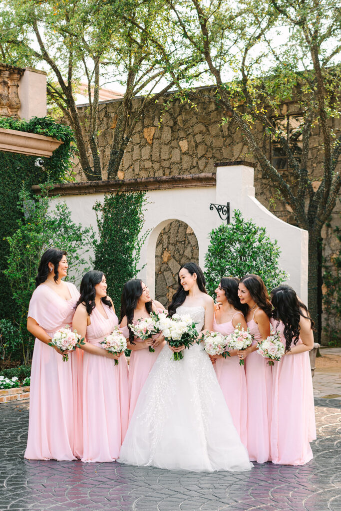 Bride and bridesmaids photos from wedding at The Bell on 34th in Houston, Texas