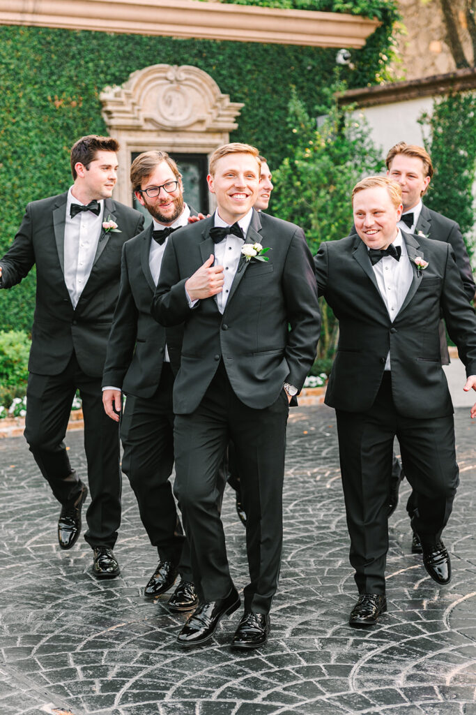 Groom and groomsmen photos from wedding at The Bell on 34th in Houston, Texas