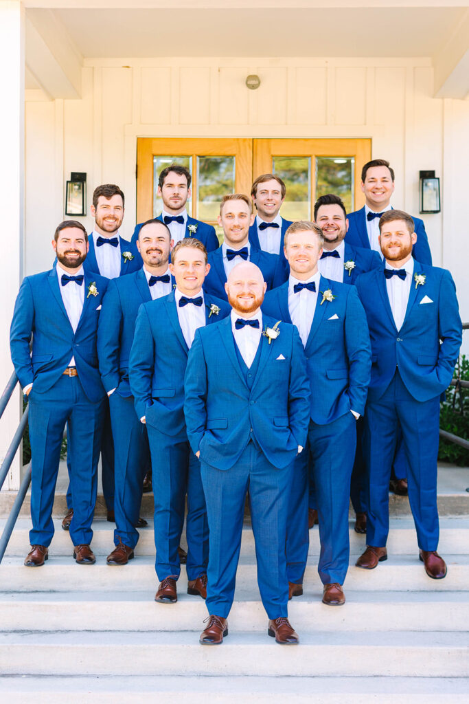 Groom and groomsmen photos from a timeless wedding at Addison Woods Wedding & Events Venue