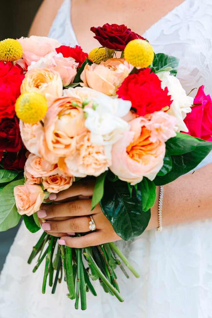 Colorful summer wedding bouquet