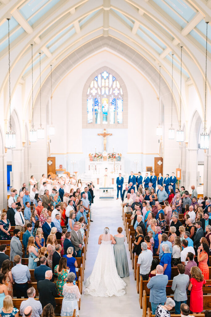 An indoor Texas church wedding ceremony