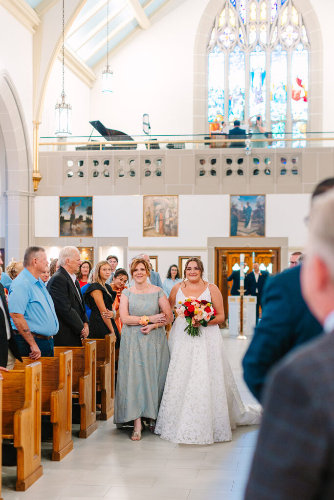 An indoor Texas church wedding ceremony