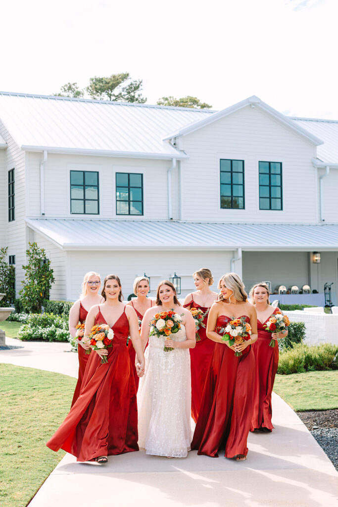 Bride and bridesmaids photos from a North Houston TX wedding at Boxwood Manor