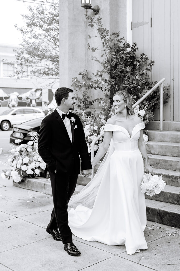 Bride and groom portraits from a Tremont Hotel Galveston wedding