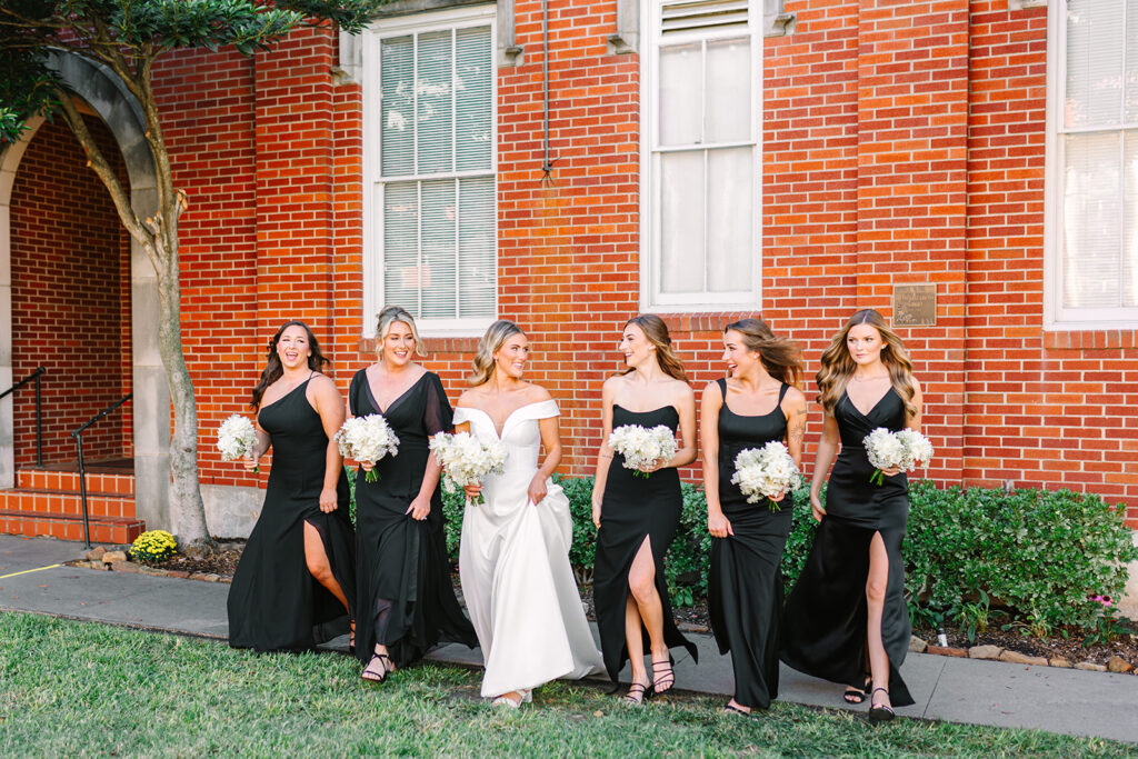 Bride and bridesmaids portraits from a Tremont Hotel Galveston wedding 