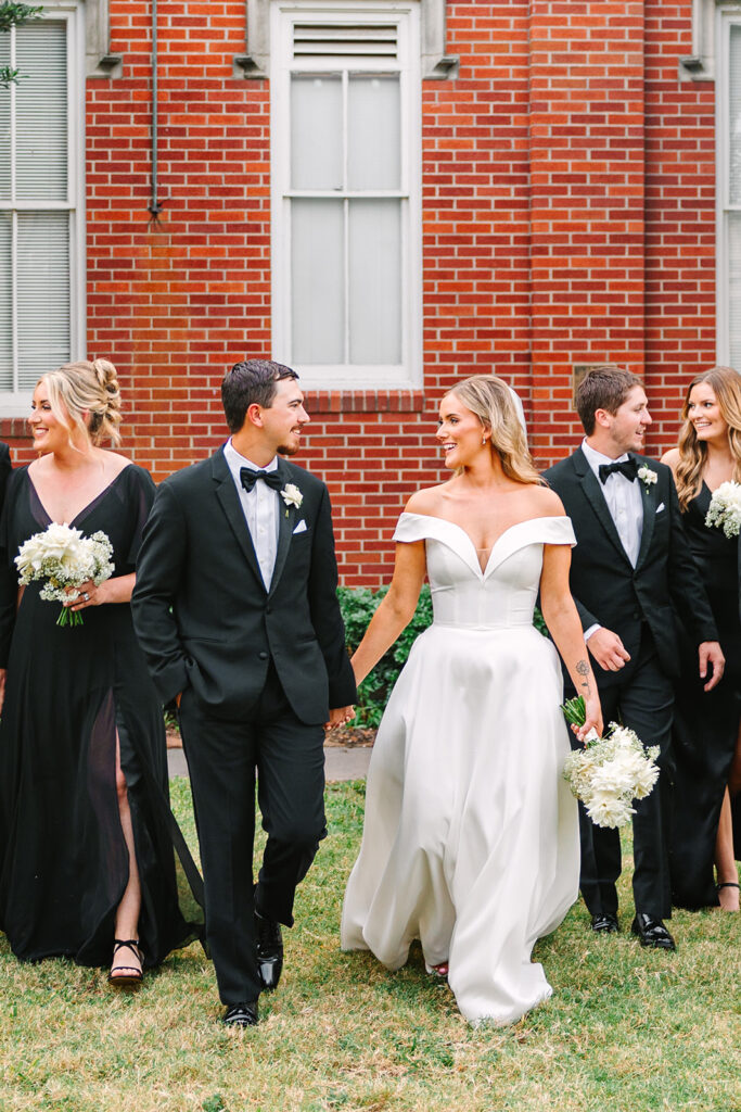 Wedding party portraits from a Tremont Hotel Galveston wedding 