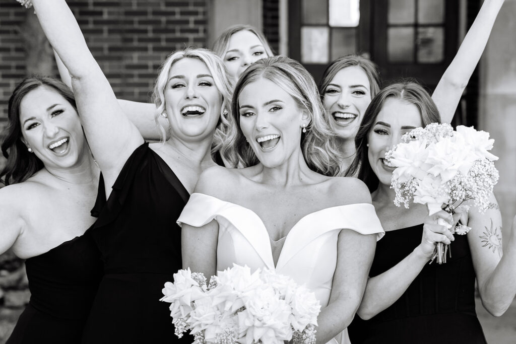 Bride and bridesmaids portraits from a Tremont Hotel Galveston wedding 