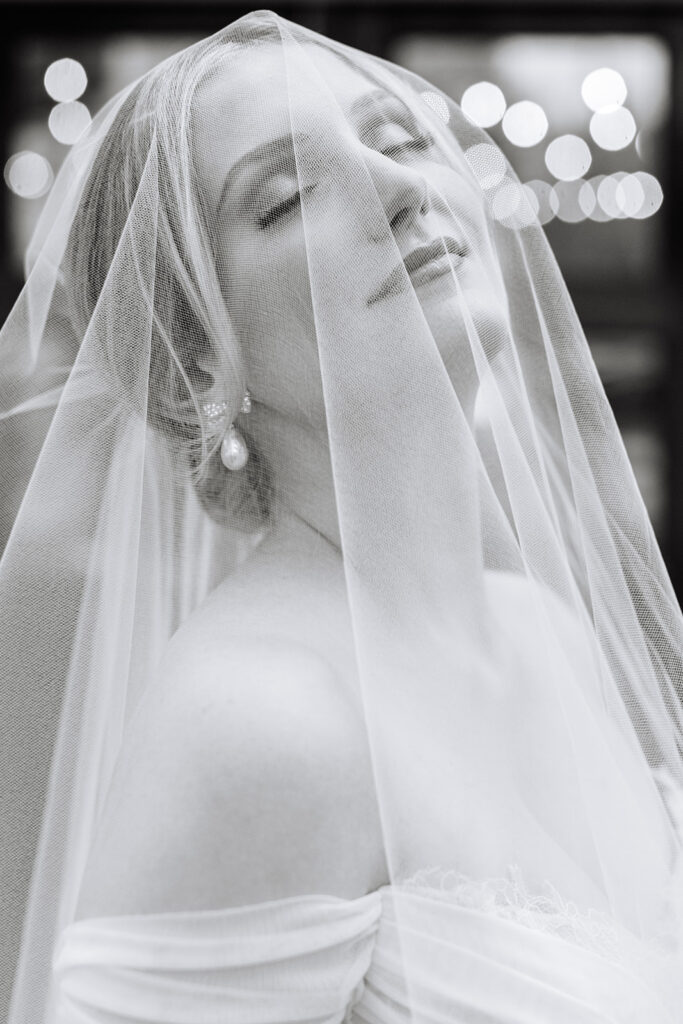 Bridal portraits from a vintage inspired Heights Fire Station Houston wedding