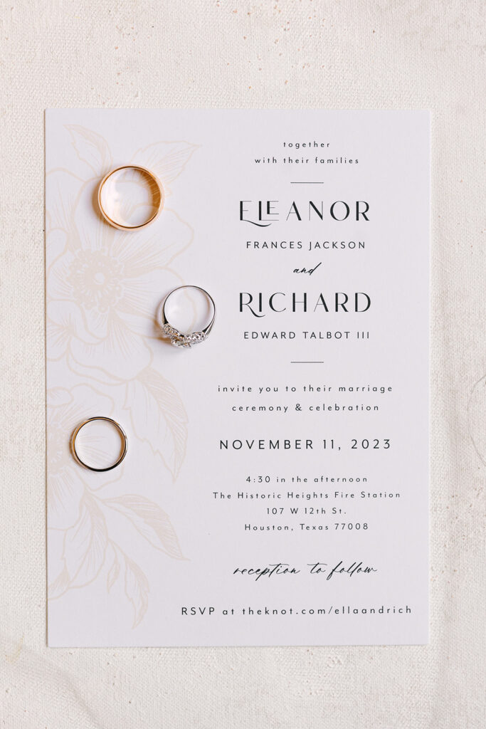 Wedding invite with rings