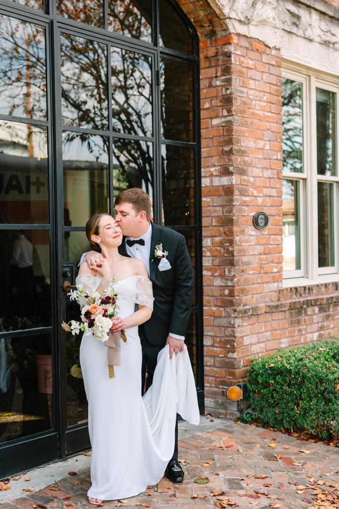 Outdoor bride and groom portraits at Station 3 Houston wedding venue