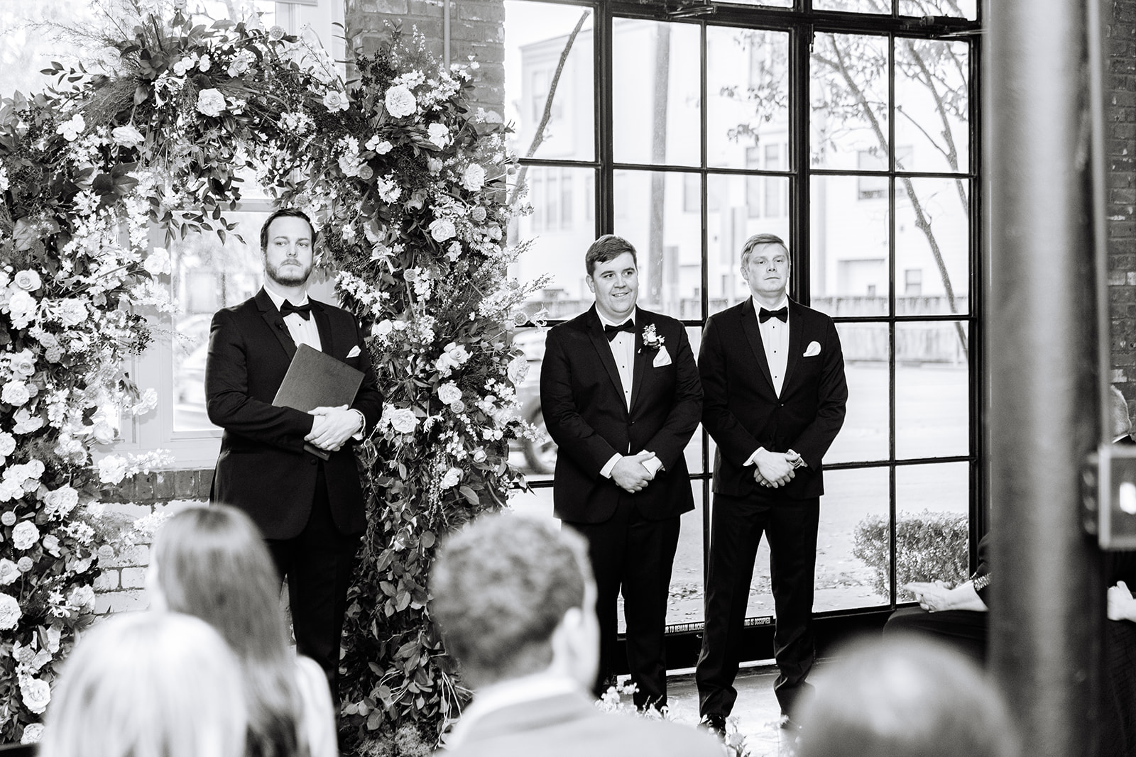 An indoor Station 3 Houston wedding ceremony