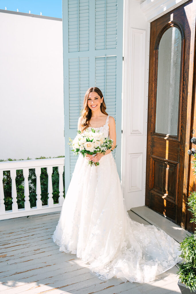 Bridal portraits from an elevated Galveston wedding