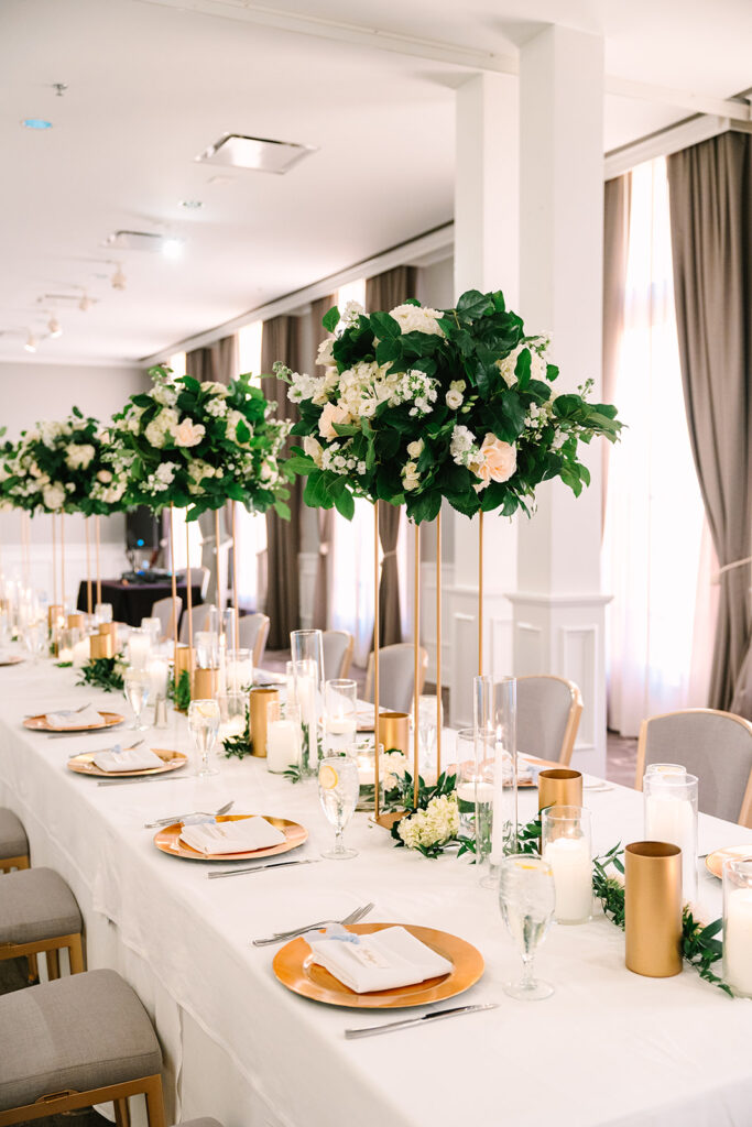 an indoor wedding reception at the tremont hotel 