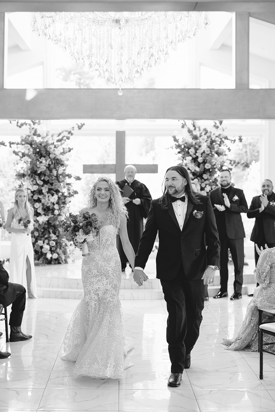 colorful wedding ceremony at sandlewood manor in houston