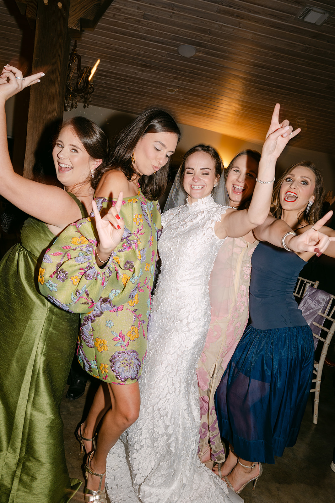 wedding guests having fun on the dance floor for a wedding at La Bonne Vie Ranch