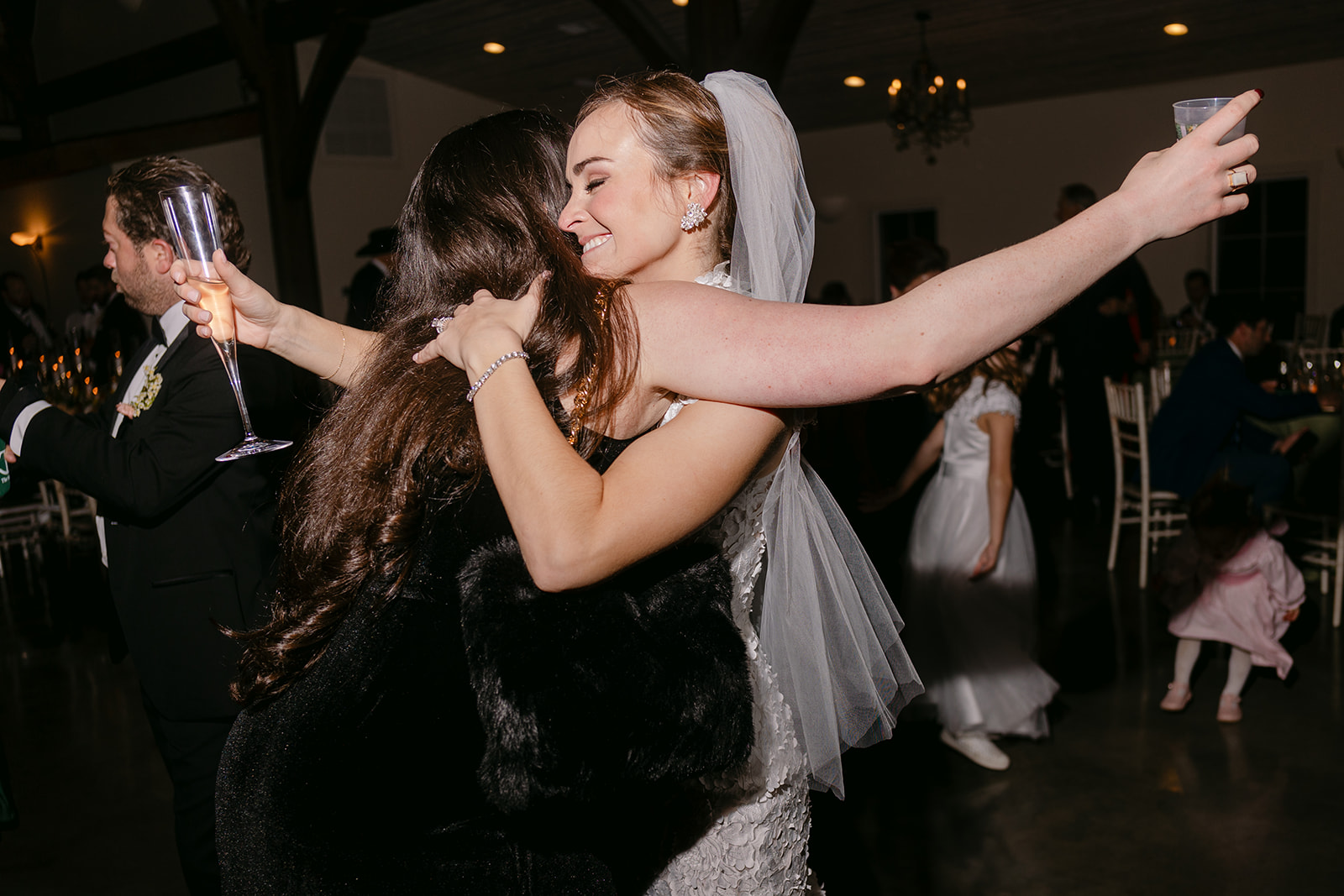 wedding guests having fun on the dance floor for a wedding at La Bonne Vie Ranch