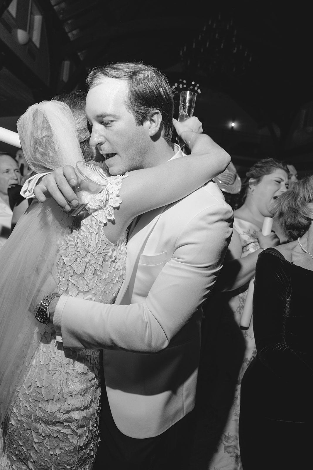 wedding guests having fun on the dance floor for a wedding at La Bonne Vie Ranch