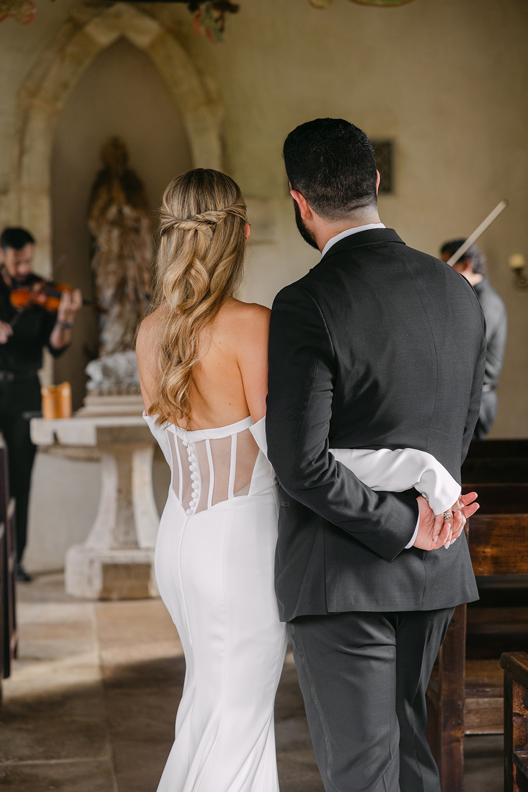 Bride and groom take wedding portraits at their wedding at The Houston Oaks Country Club