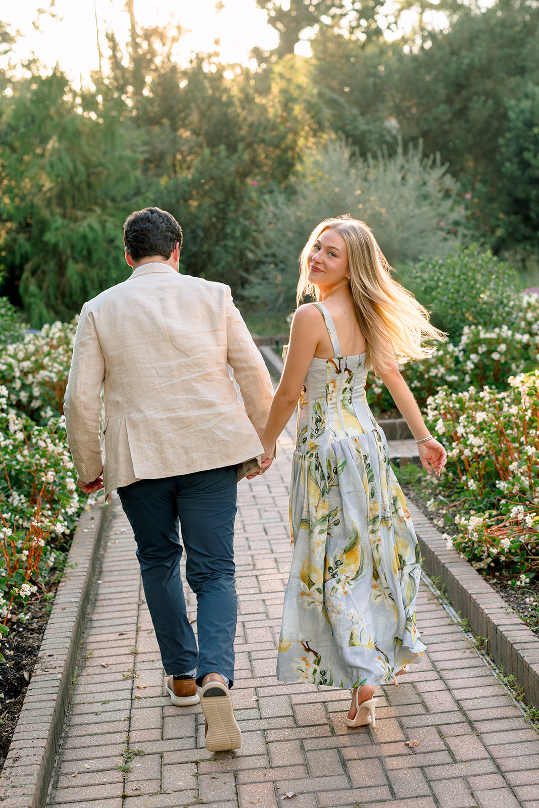 An Elegant Garden Engagement Session with Natural, Timeless Vibes