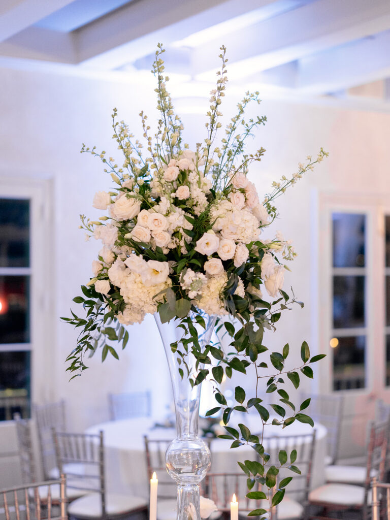 romantic details at the wedding reception