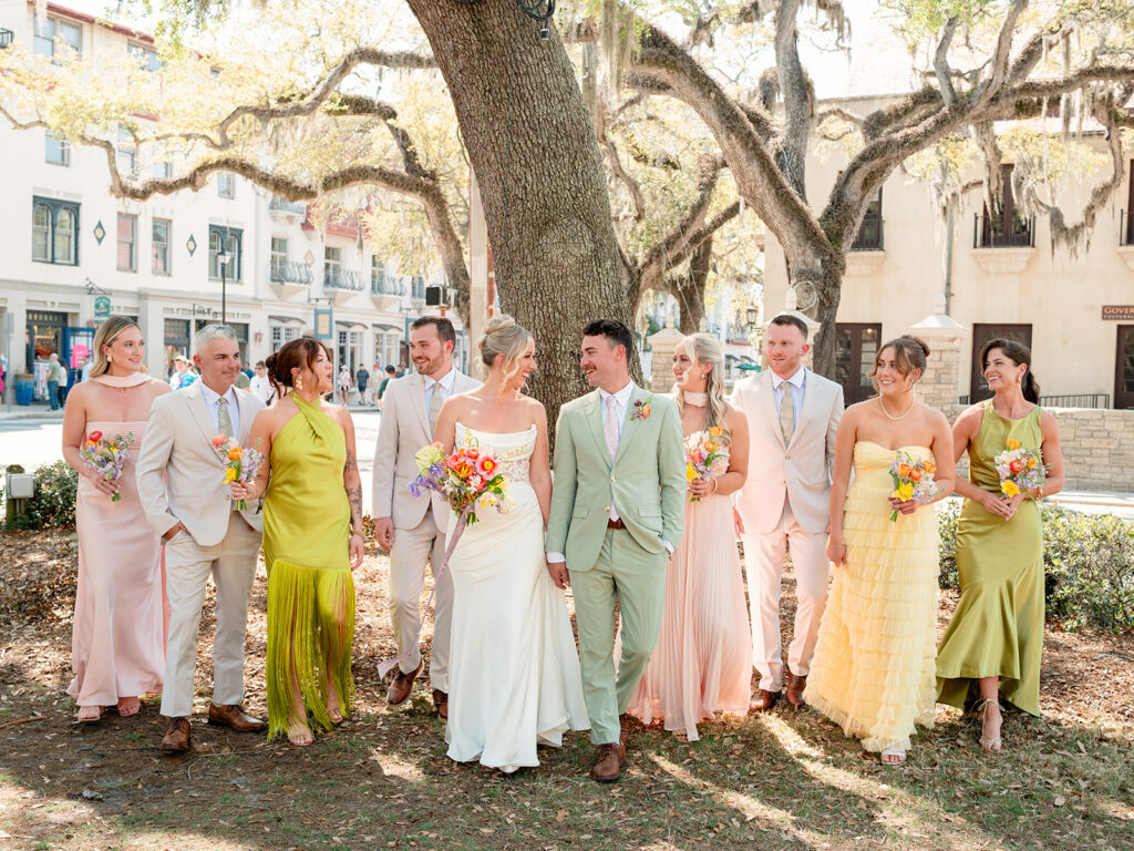 Picture of the bride and groom and their friends