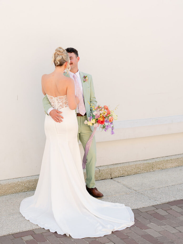 Newly married couple at their dream bridal session