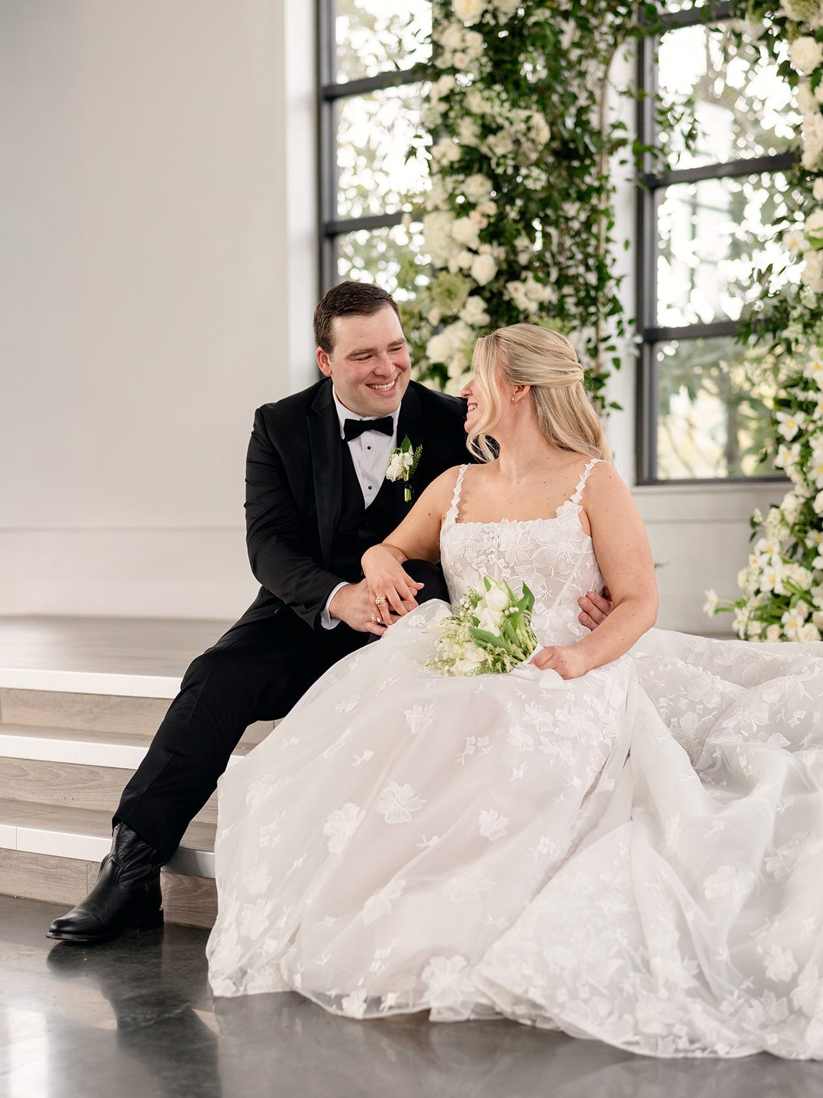 Just married couple at Boxwood Manor near Houston, Texas