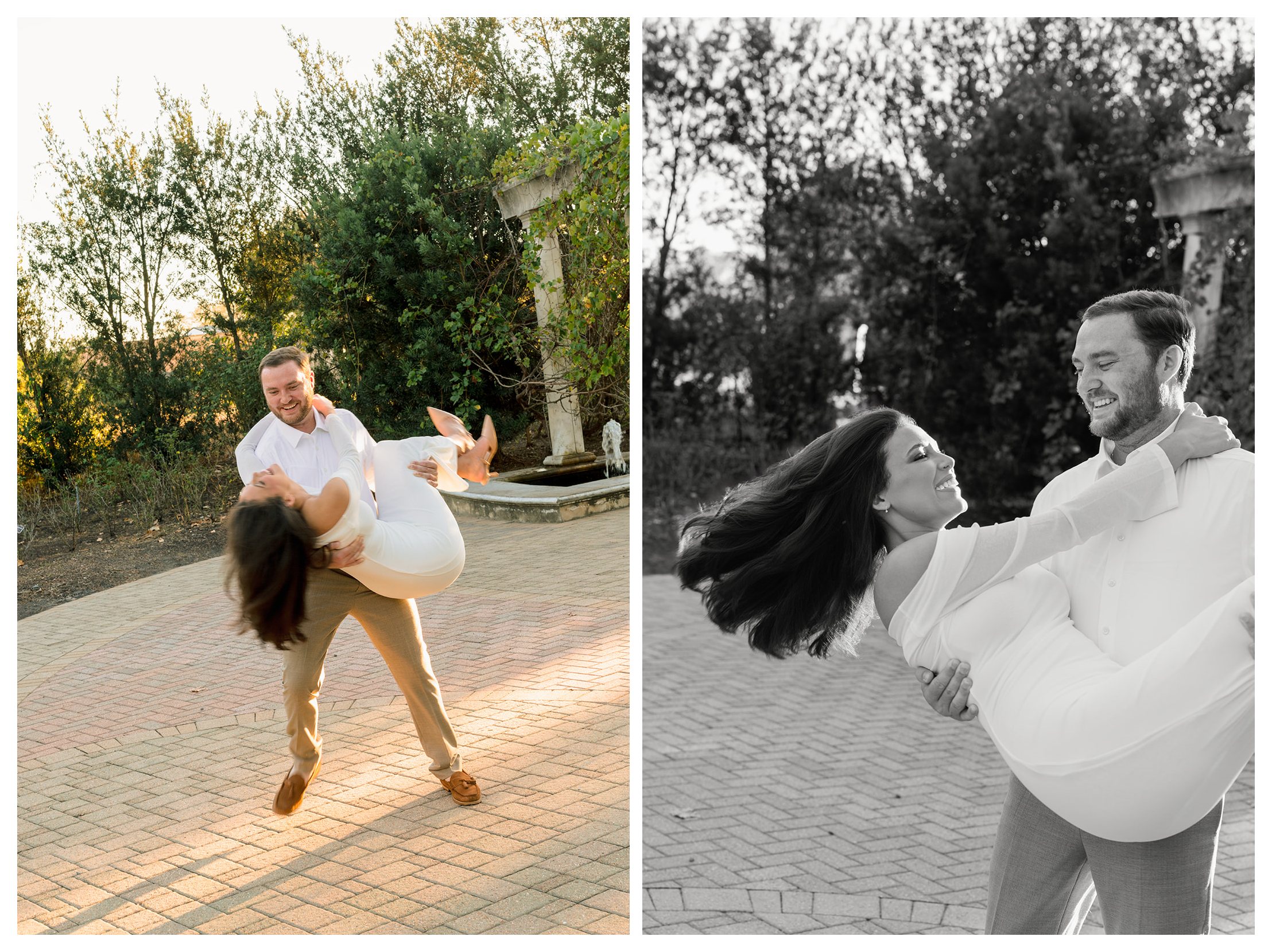 Editorial engagement session in a Houston botanic garden, film and digital by Aly Matei Photography